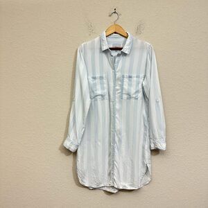 RAILS Alex Block Striped Tencel Shirt Dress in Blue/White